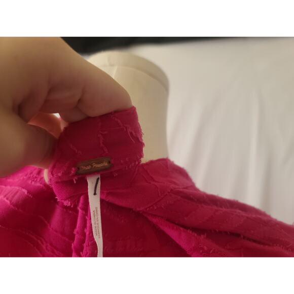 Free People Hot Pink Can't Stop Dreaming Tunic Top Small - Picture 8 of 8